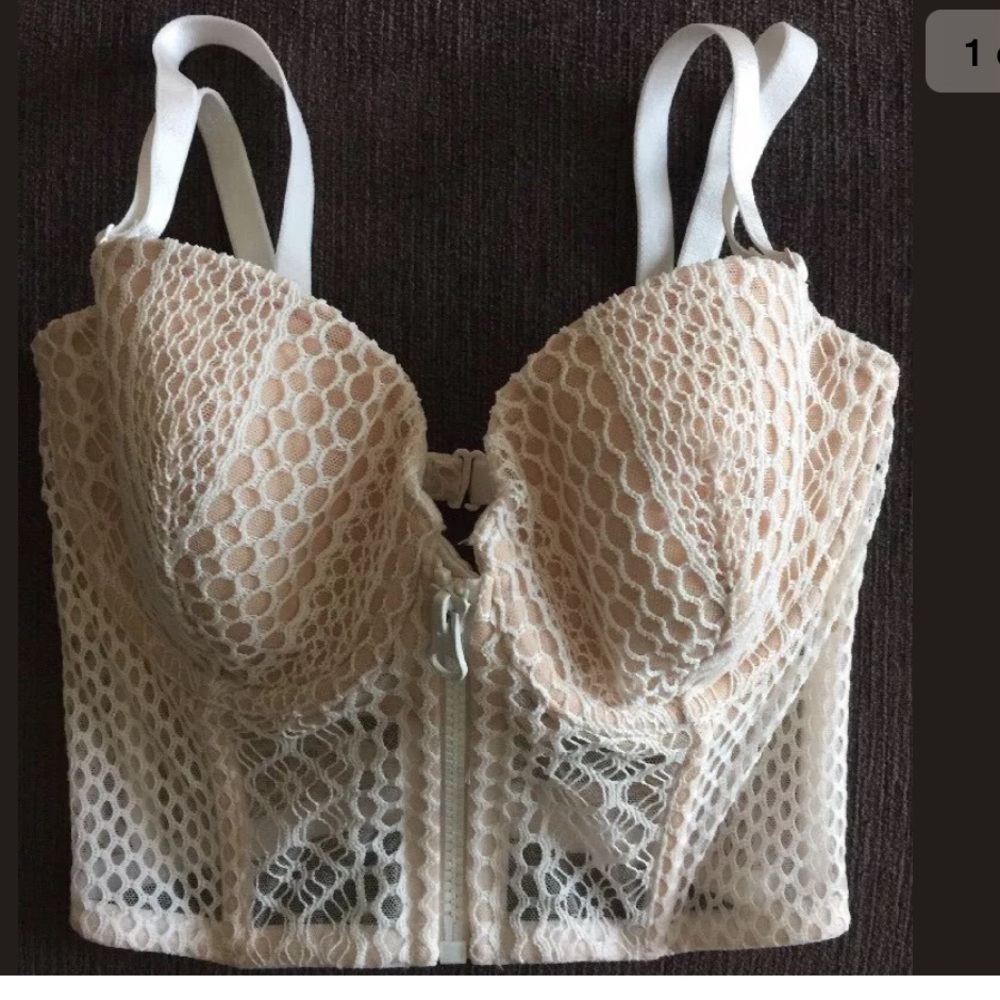 Victorias Secret Lined Demi White crochet lace bra - Picture 3 of 8